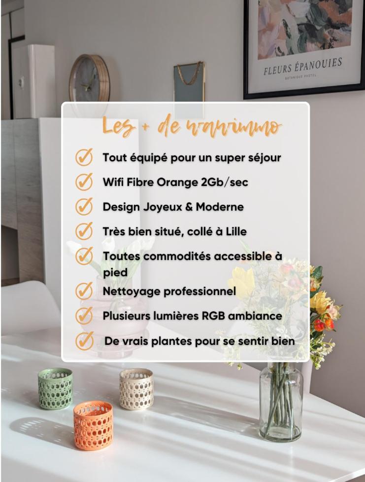 Le Design *Vieux Lille*Parking Gratuit*Fibre Apartment La Madeleine  Bagian luar foto